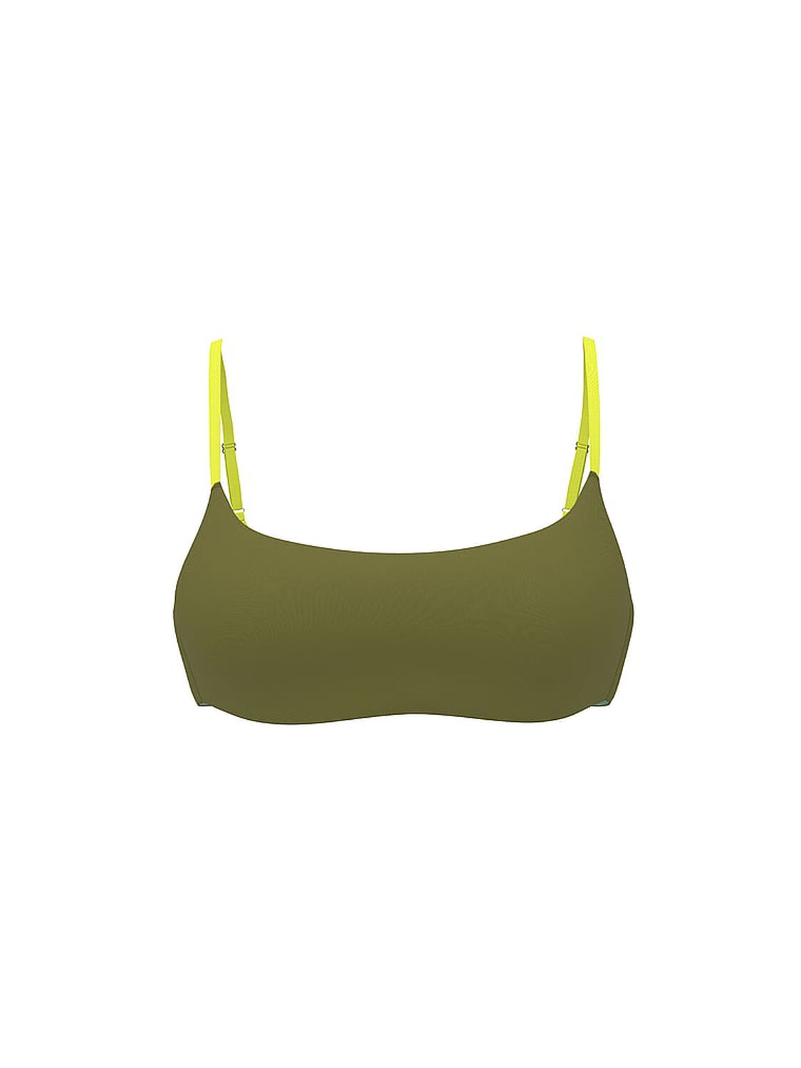 vs Pink Relay Square-Neck Sports Bra Olive Shade 3 of 4 