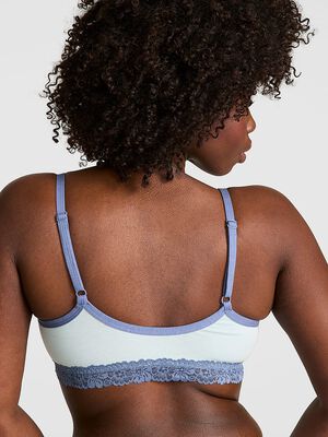 Cotton Lace-Trim Scoop Bralette