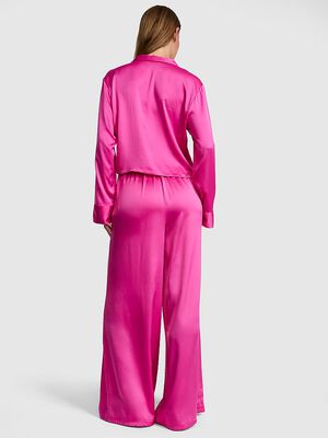 GRWPINK&trade; Satin Flyaway Long-Sleeve & Pants Pajama Set
