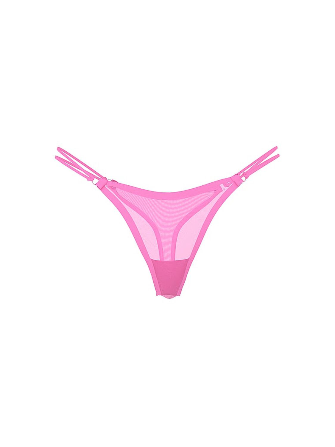 vs Pink Logo Mesh Strappy Micro Thong Panty Radiant Rose 3 of 3 