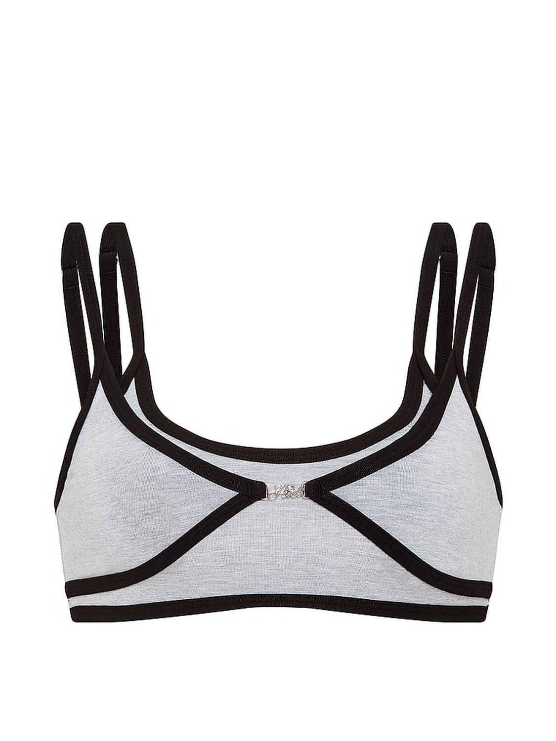 vs Pink All-Day Cotton&trade; Double Up Scoop Bra Heather Grey 3 of 3 