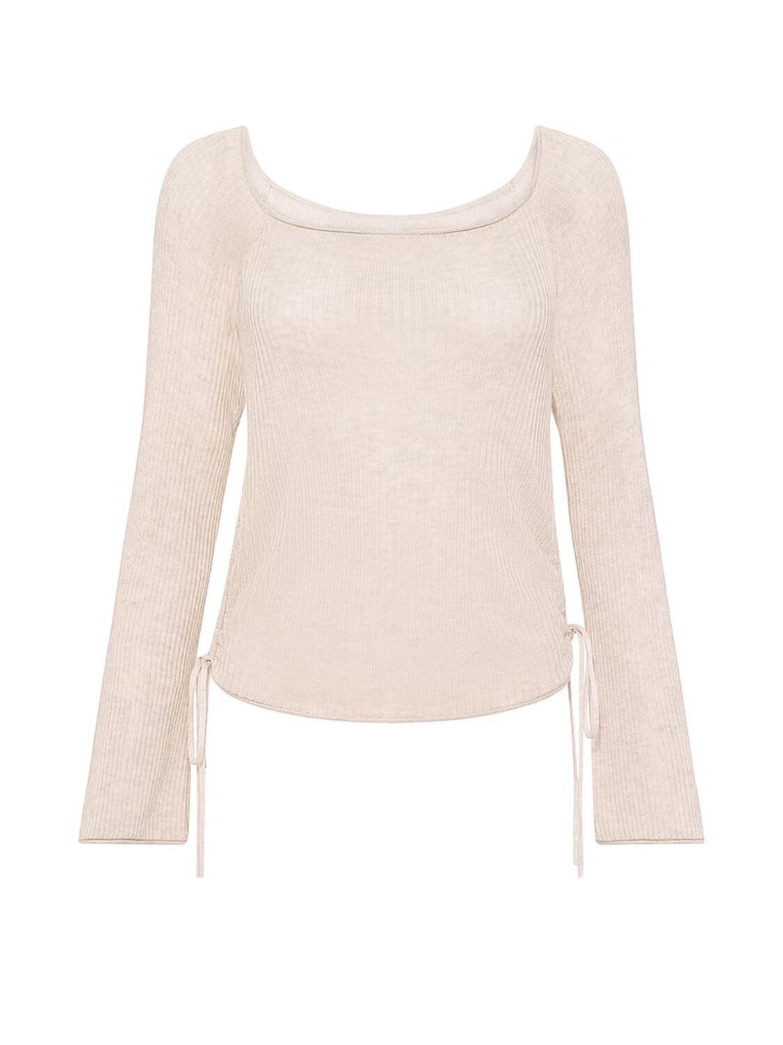 pink Pink Side-Ruched Oﬀ-The-Shoulder Sweater Vs Natural Heather 3 of 3 