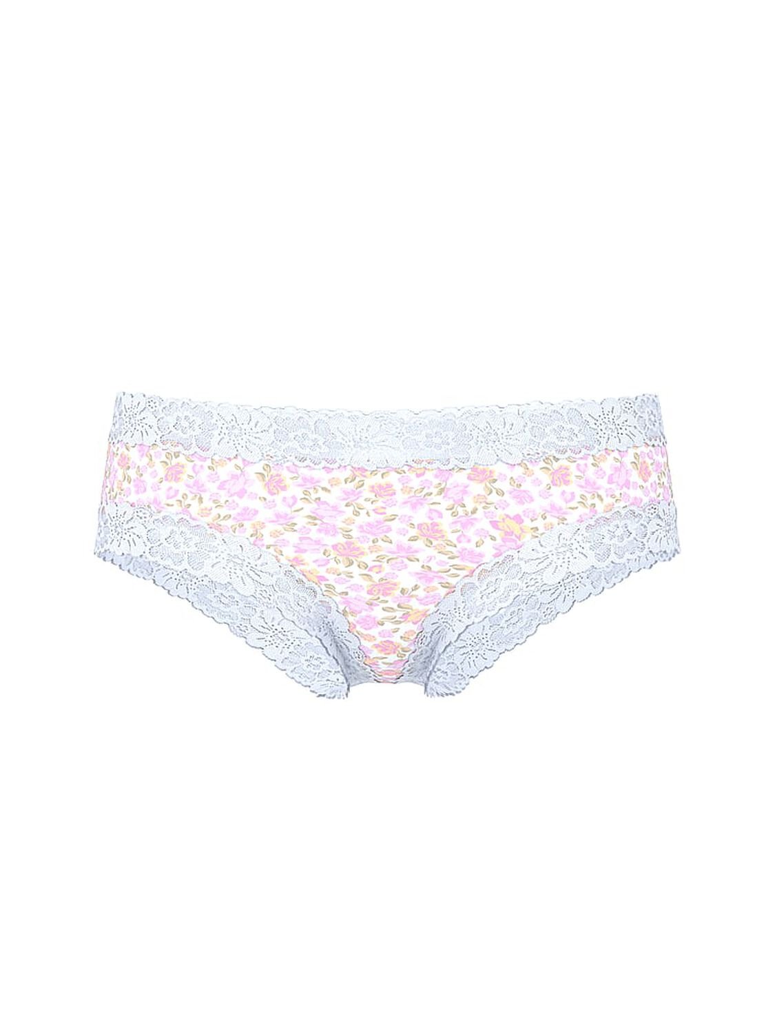 vs Pink PINK Wink&trade; Lace-Trim Cheeky Panty Petite Lilac Floral 3 of 3 