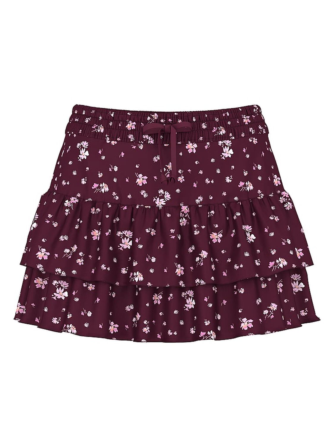 vs Pink Summer Fling Satin Ruffle Skirt Wild Rose Floral 2 of 2 