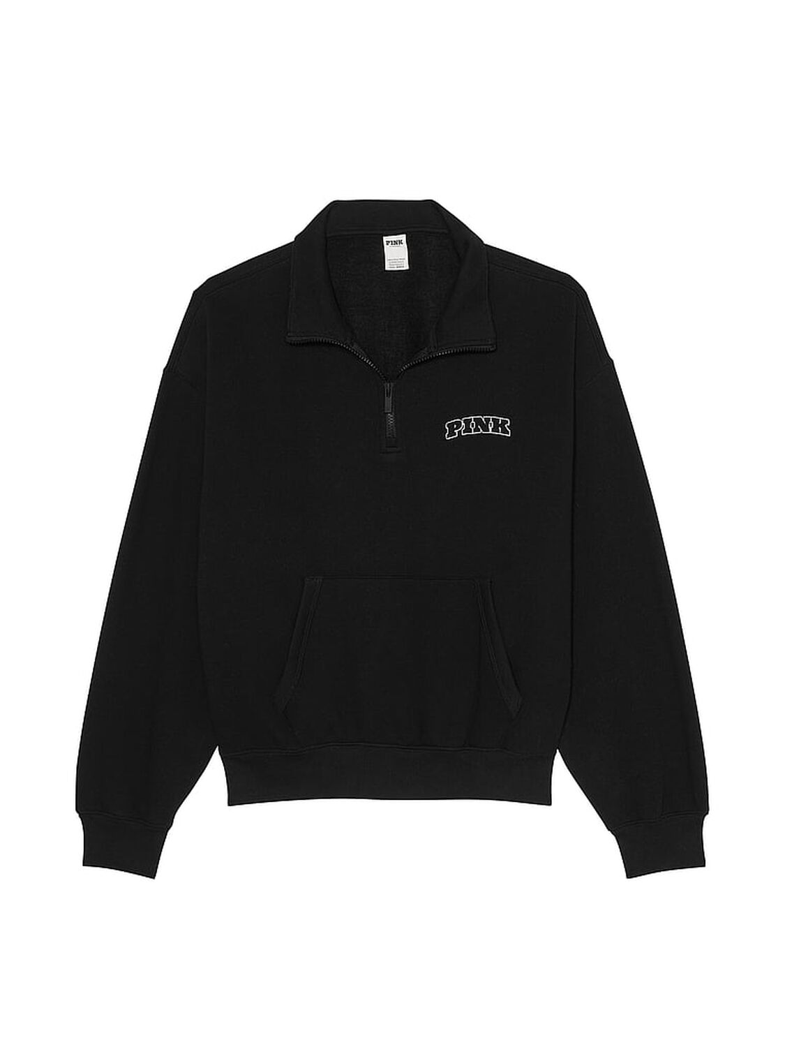 vs Pink Ivy Fleece Quarter-Zip Sweatshirt Pure Black 2 of 3 