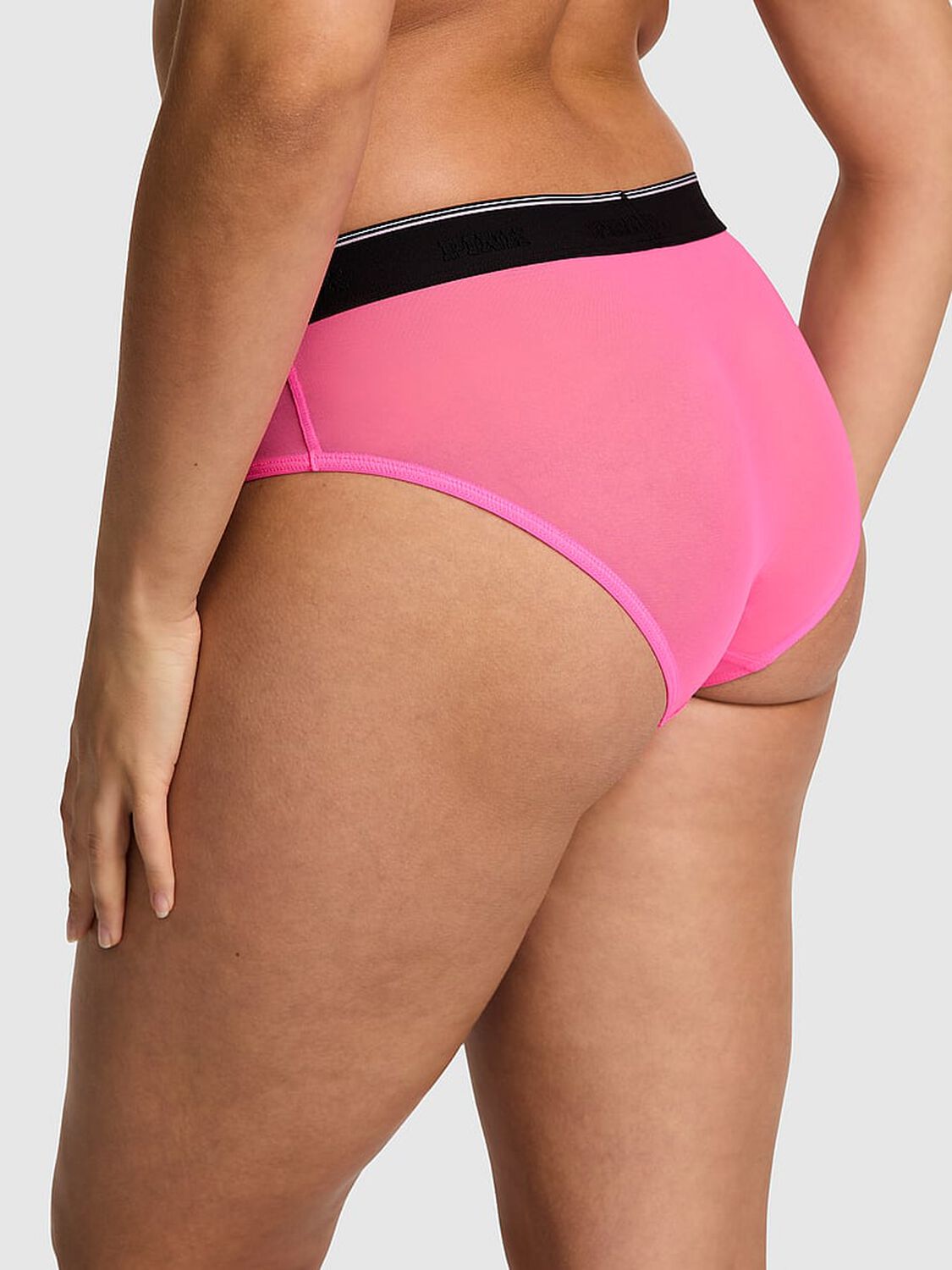vs Pink Logo Mesh Hiphugger Panty Radiant Rose 2 of 3 