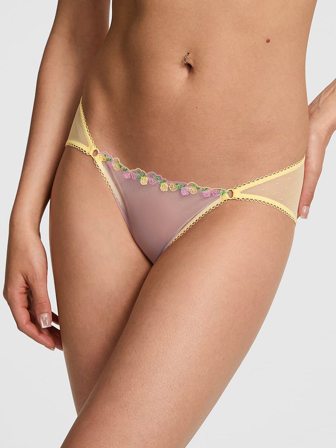 vs Pink Wink Low-Rise Cheeky Panty White And Mellow Yellow 1 of 3 