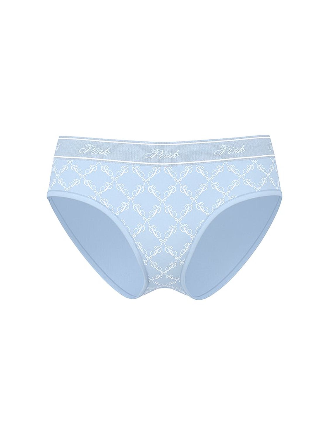 vs Pink Logo Cotton Hiphugger Panty Icy Blue P Bow Print 3 of 3 