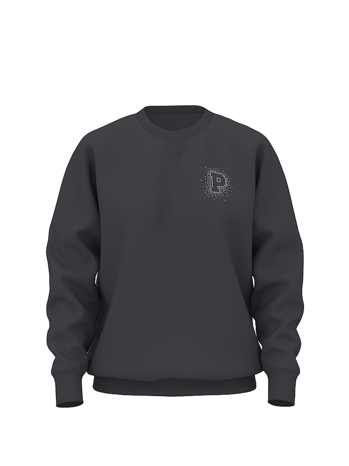 vs Pink Campus Fleece&trade; Oversized Crew Sweatshirt Coal Shine 3 of 4 