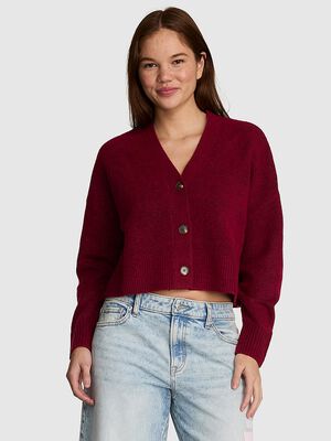 Comfy Girl Cropped V-Neck Cardigan
