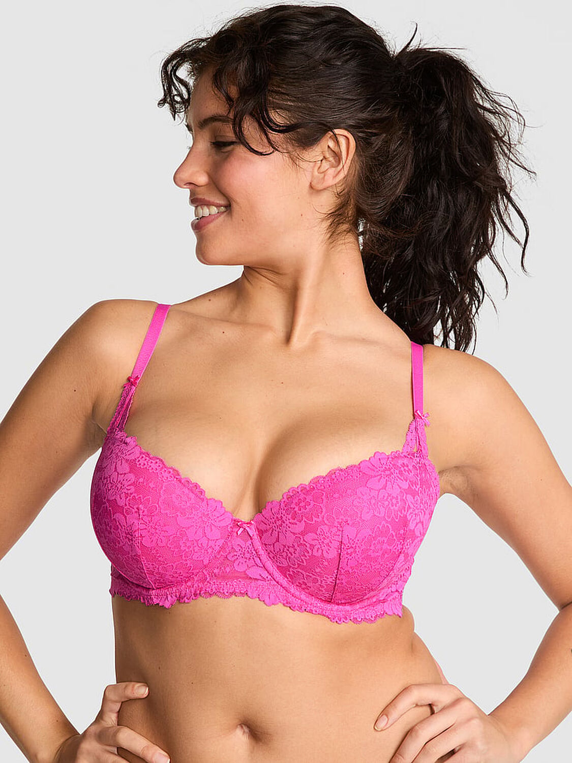 vs Pink Wink Push-Up Balconette Bra Pink Gossip 1 of 4 