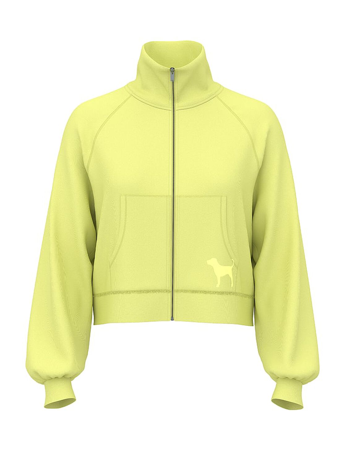 vs Pink Campus Terry&trade; Mock-Neck Full-Zip Sweatshirt Lime Citron 3 of 3 