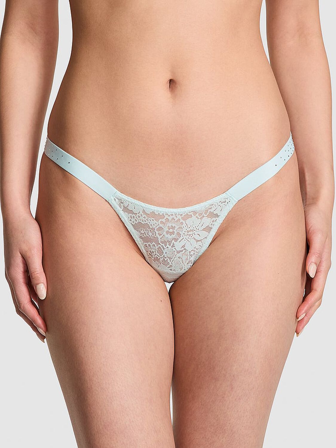 vs Pink Wink Bling Lace Micro Thong Panty Bliss 1 of 3 