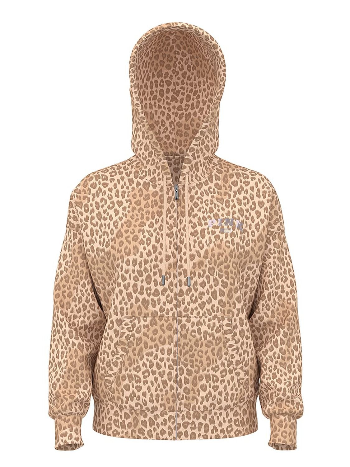 vs Pink Ivy Fleece Campus Full-Zip Hoodie Leopard 3 of 3 