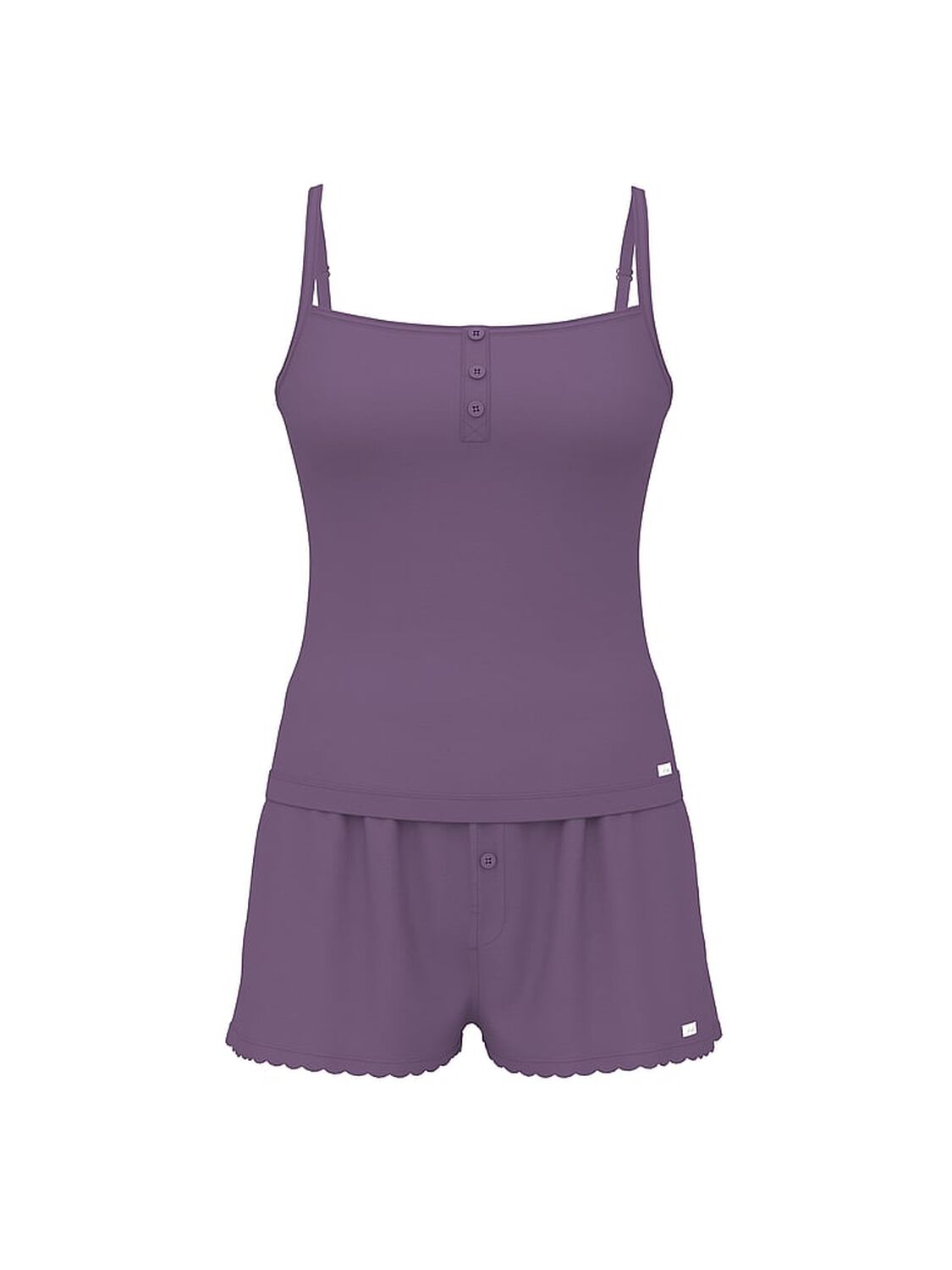 vs Pink Cotton Henley Cami Frozen Plum 3 of 3 