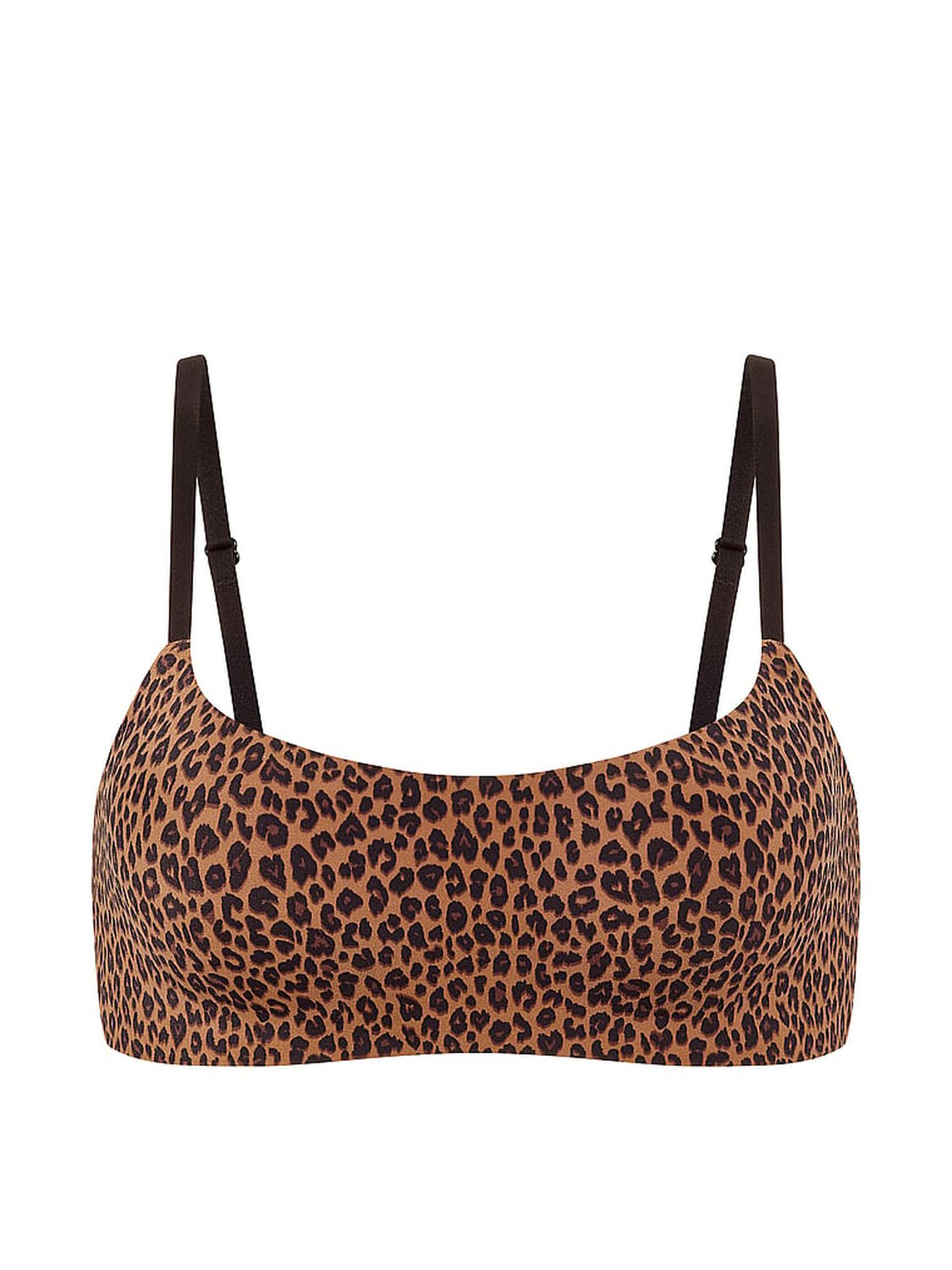 vs Pink Marshmallow Lightly Lined Wireless Comfy Bra Caramel Leopard 3 of 4 