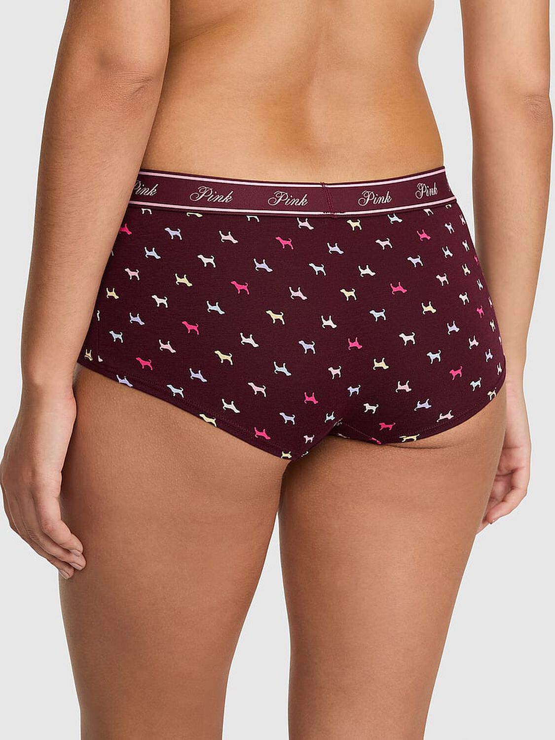 vs Pink Logo Cotton Shine Boyshort Panty 2 of 3 