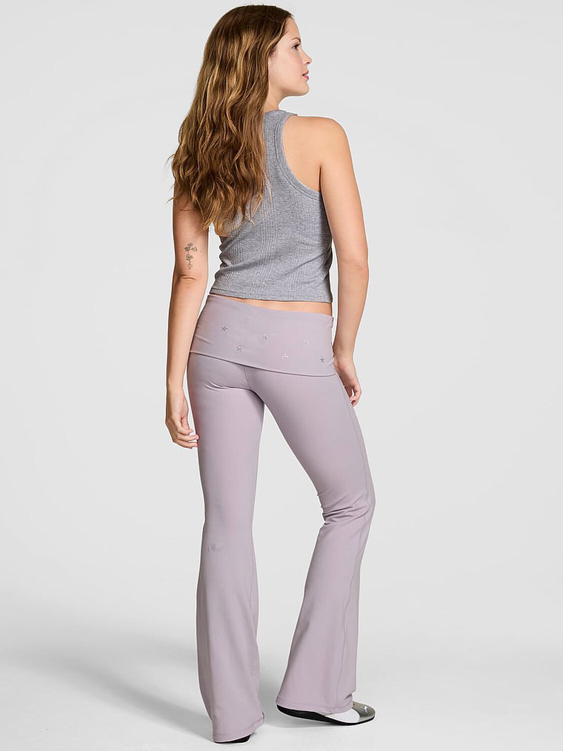 vs Pink Soft Modal Foldover Kick-Flare Leggings Spring Violet Shine Soft Modal Cyber Monday 2 of 2 