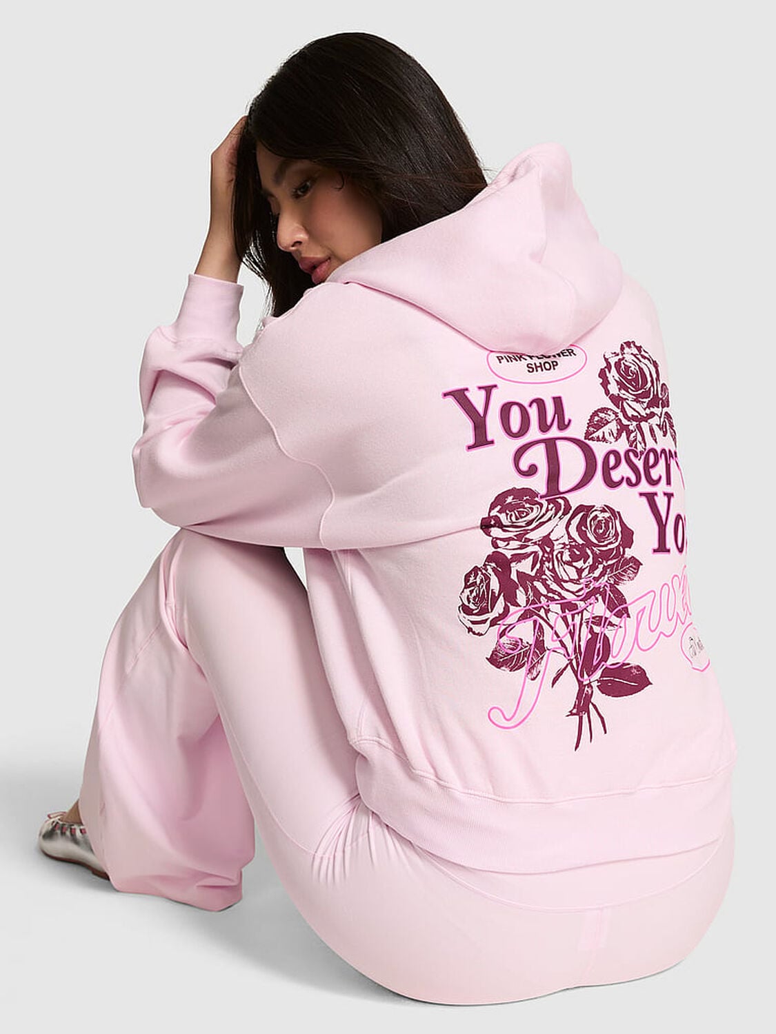 vs Pink Campus Fleece&trade; Full-Zip Hoodie Pink Tulip 2 of 3 