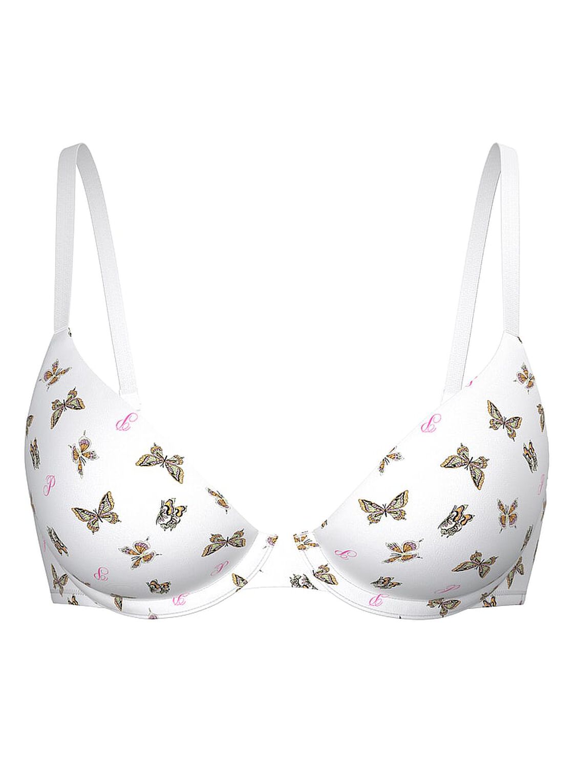 vs Pink Wear Everywhere Wear Everywhere Push-Up Bra White Butterfly Print 3 of 3 