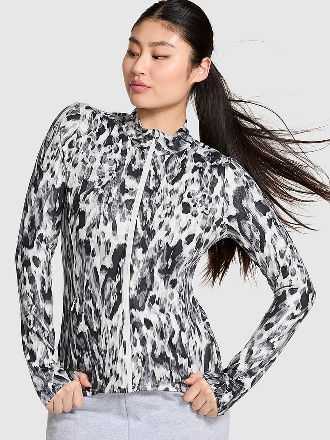 pink Pink Relay Full-Zip Jacket Snow Leopard Foil 1 of 2 