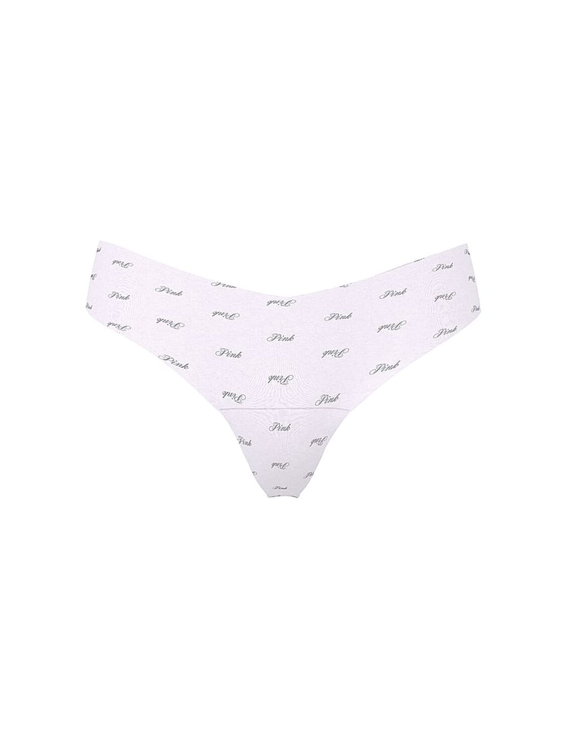 vs Pink No-Show Thong Panty Purple Whisper Logo Print 3 of 3 