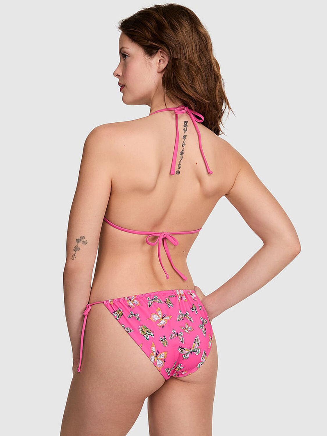 vs Pink Side-Tie Cheeky Bikini Bottom Limited Edition Pink Butterfly 1 of 3 
