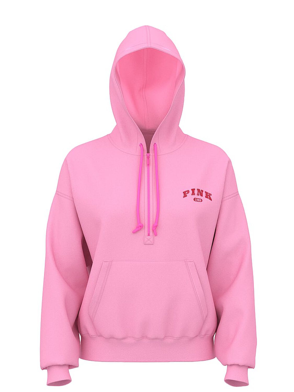 vs Pink Ivy Fleece Campus Half-Zip Hoodie Pink Lollipop 3 of 3 