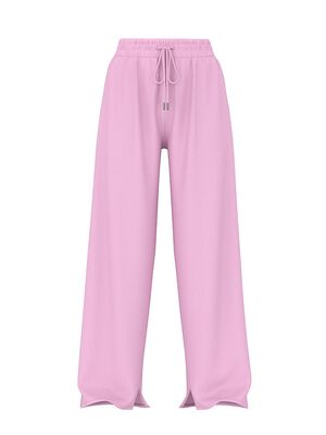 Ivy Fleece Wide-Leg Split-Hem Sweatpants