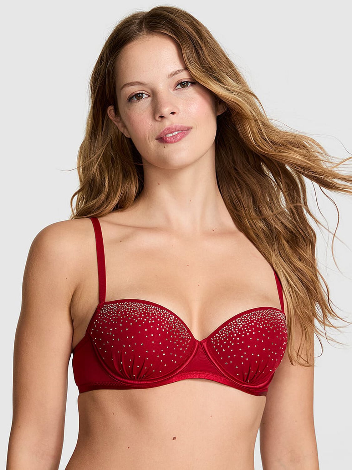 pink Pink Wink WINK Lightly Lined Balconette Bra Red Lacquer 1 of 2 