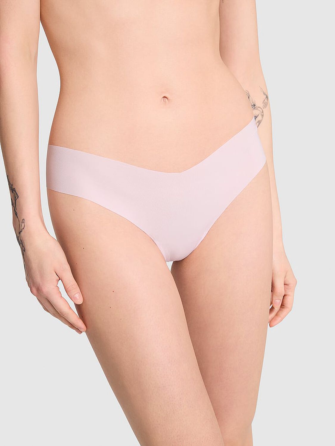 vs Pink No-Show Thong Panty Pink Tulip 1 of 3 