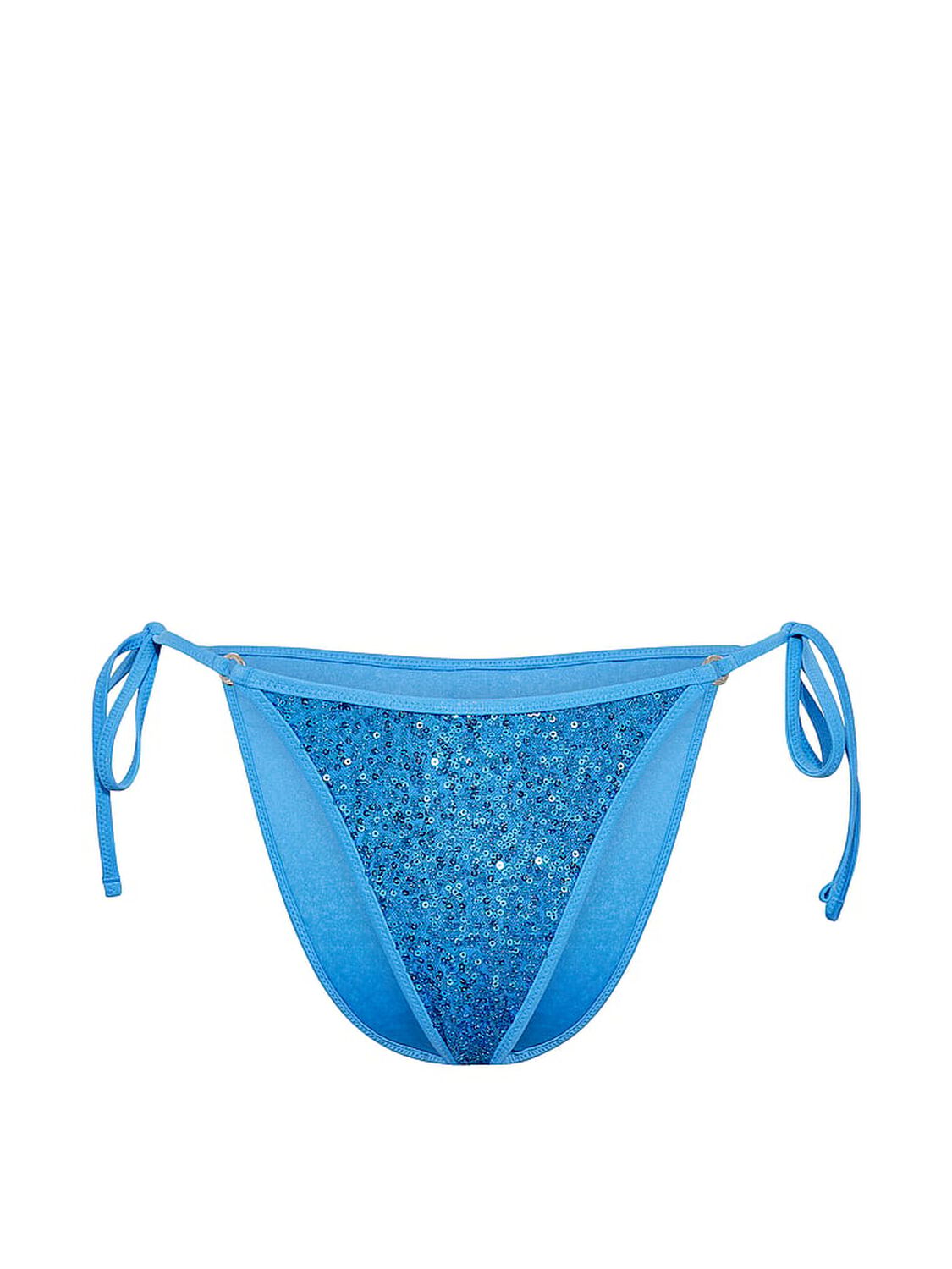 pink Swim Side-Tie Cheeky Bikini Bottom Capri Blue 3 of 3 