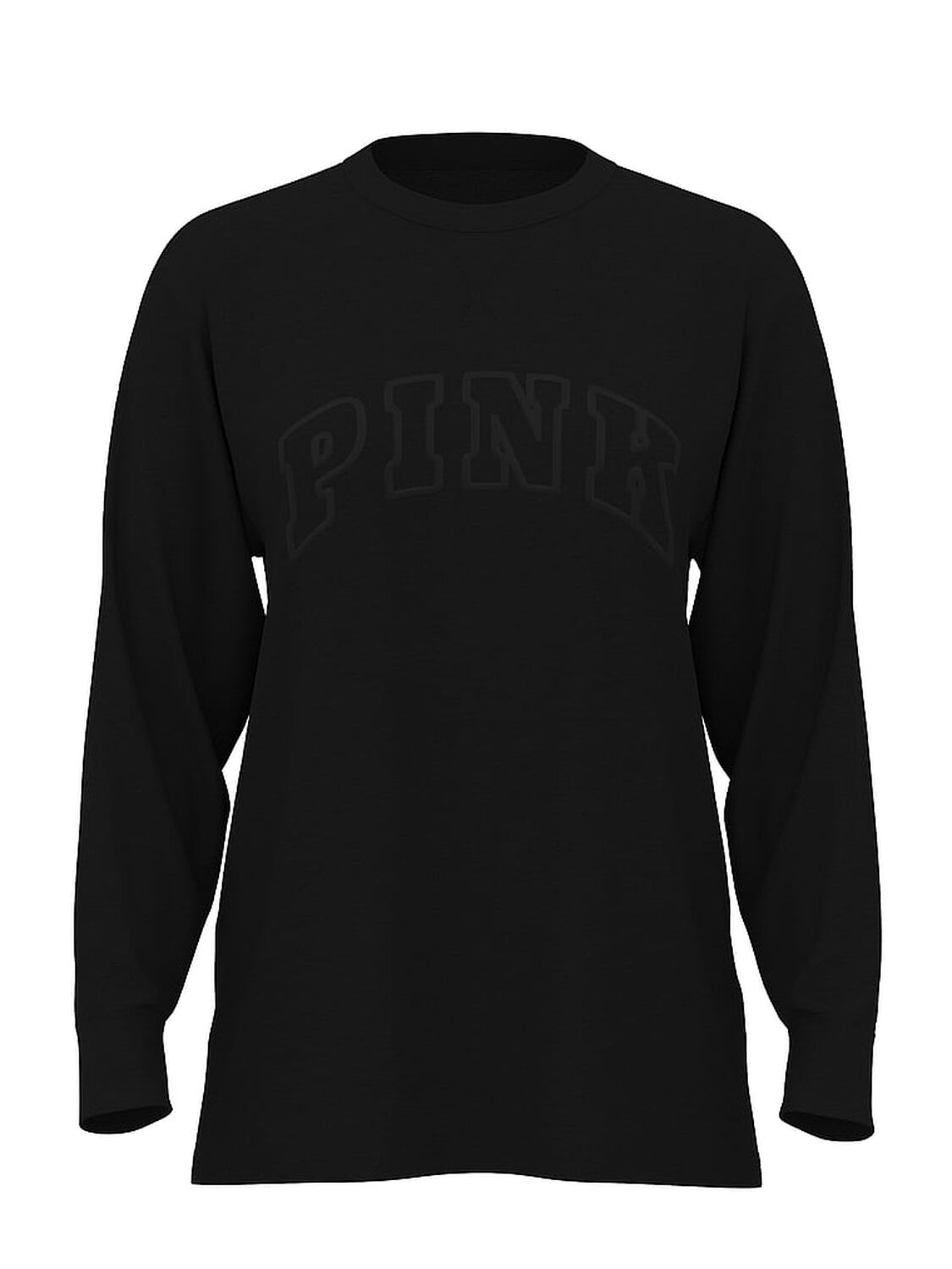vs Pink Campus Cotton Long-Sleeve Tee Pure Black 3 of 3 