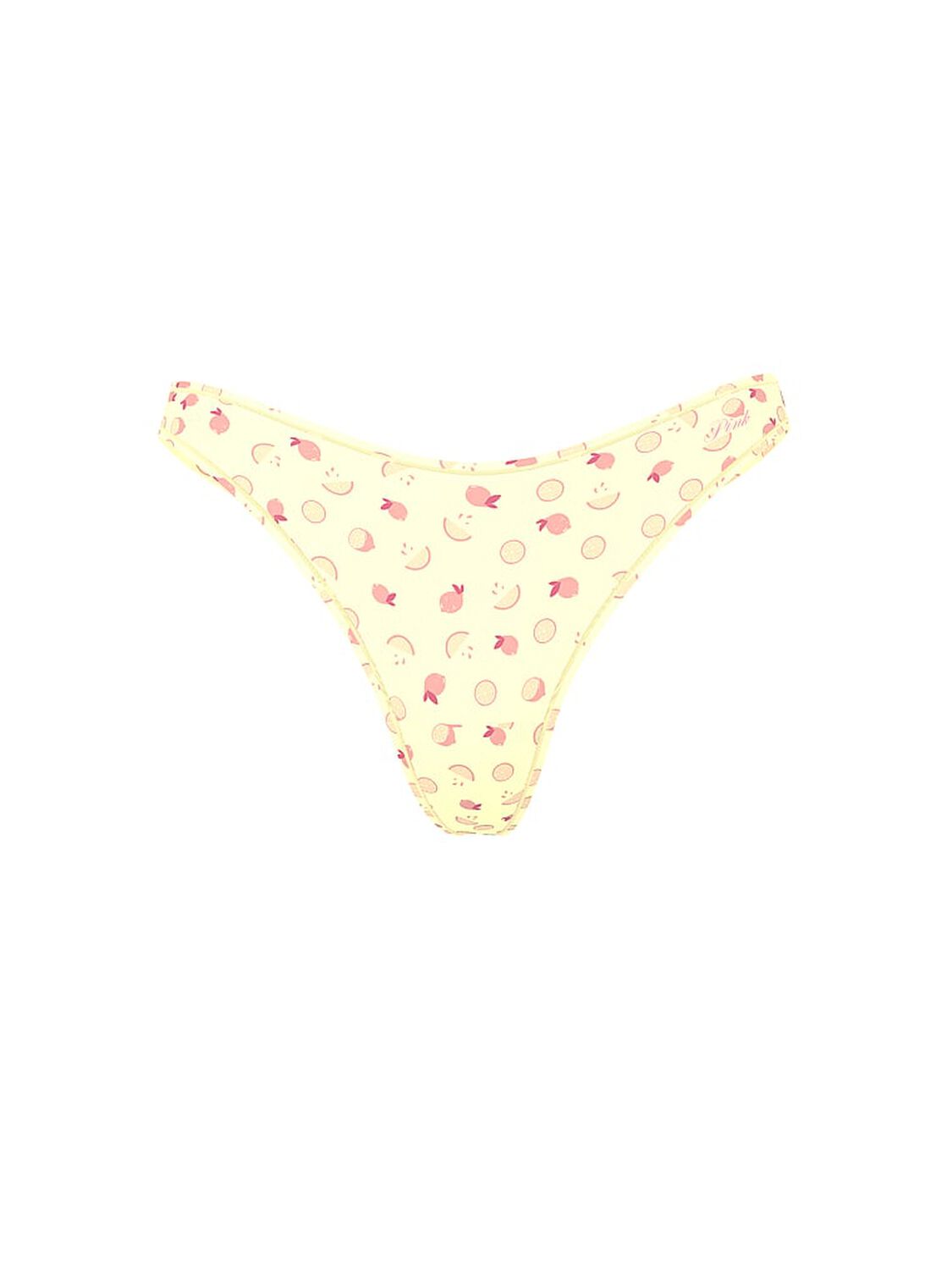vs Pink Cotton High-Leg Thong Panty Mellow Yellow Pink Lemonade Print 3 of 3 