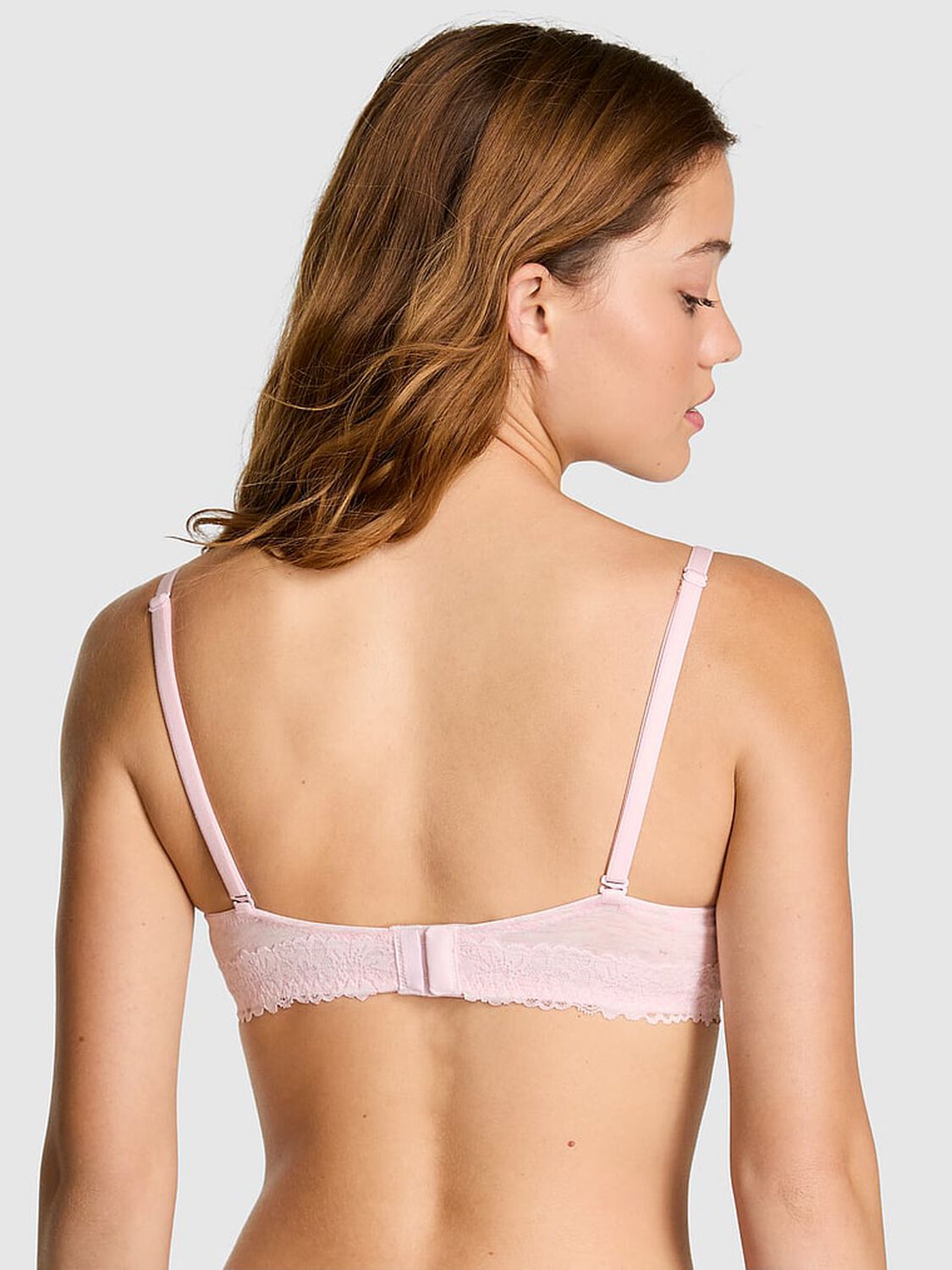 vs Pink Wear Everywhere Wear Everywhere Lightly Lined Full Coverage T-Shirt Bra Heather Pink Petal Silver 2 of 3 