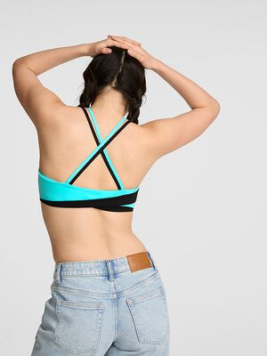 PINK Relay&trade; Square-Neck Cross-Back Sports Bra