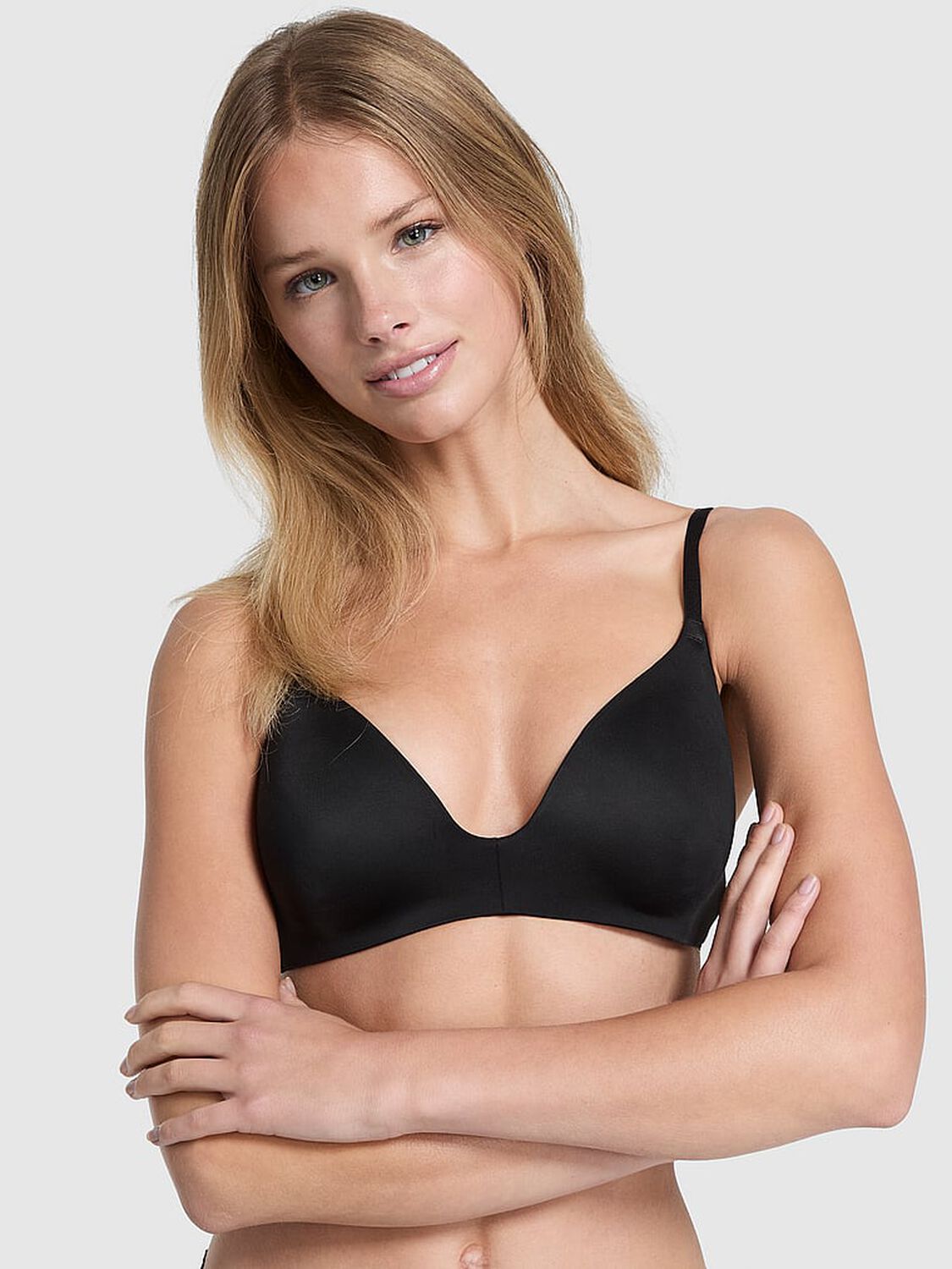 vs Pink Wear Everywhere Wear Everywhere Push-Up Wireless Bra Black 1 of 3 
