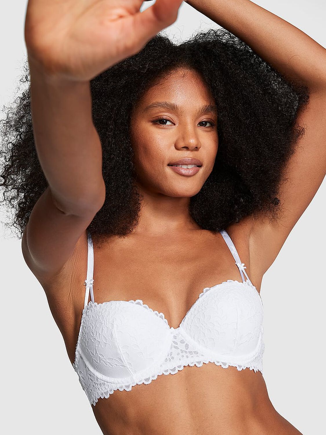 vs Pink Wink Push-Up Balconette Bra Optic White 1 of 4 