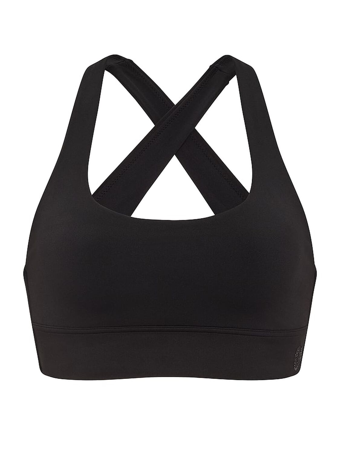 vs Pink PINK Relay&trade; Twist-Back Bra Pure Black 3 of 3 