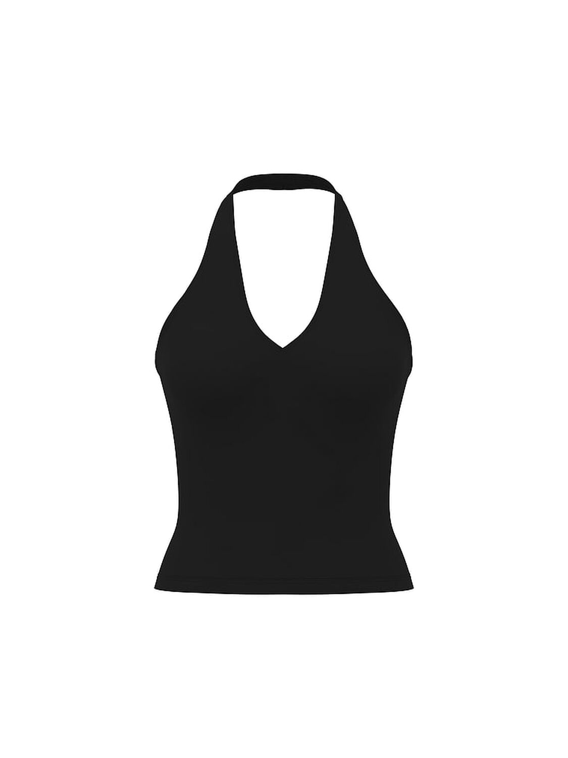 vs Pink Base Stretch Halter Tank Top Pure Black 3 of 3 