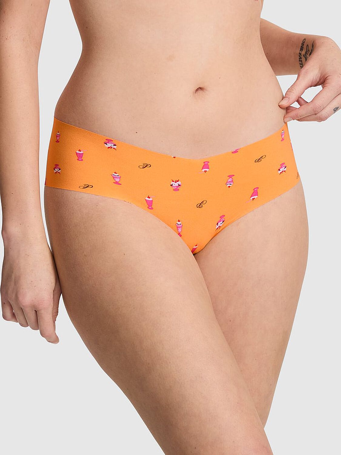 vs Pink No-Show Cheeky Panty Vitamin C Sundae Print 1 of 3 