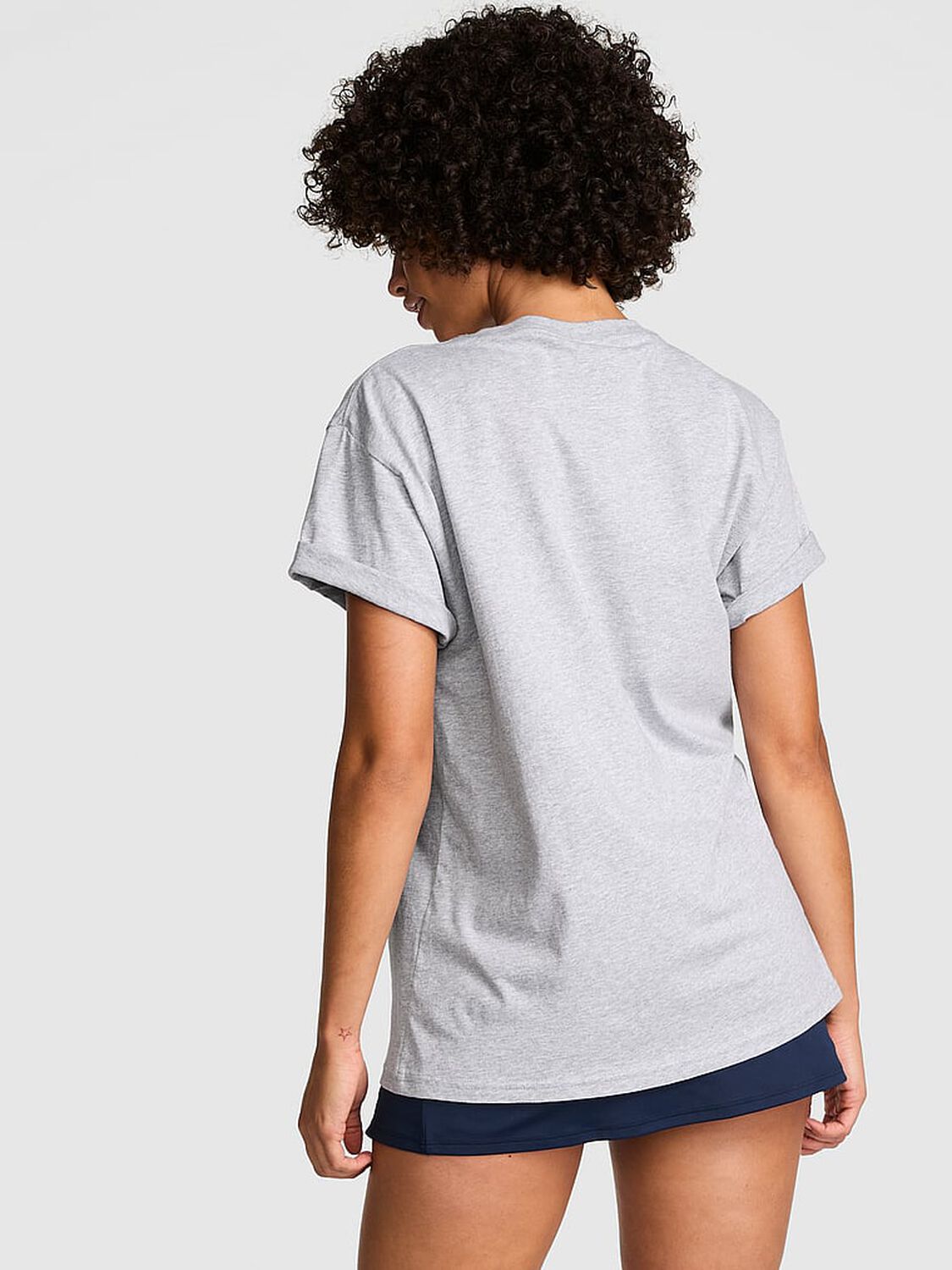 vs Pink Campus Cotton Tee Vs Medium Heather Grey Pink 2 of 2 