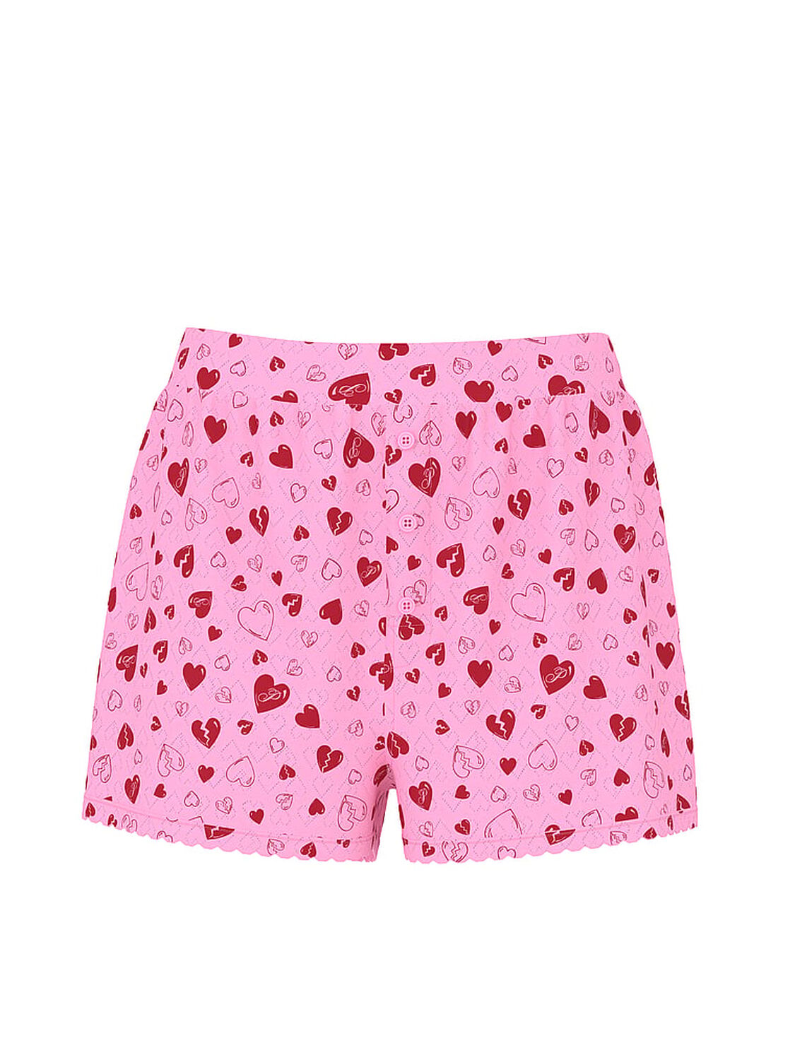 vs Pink Pointelle Boxer Shorts Pink Lollipop Broken Hearts 3 of 4 