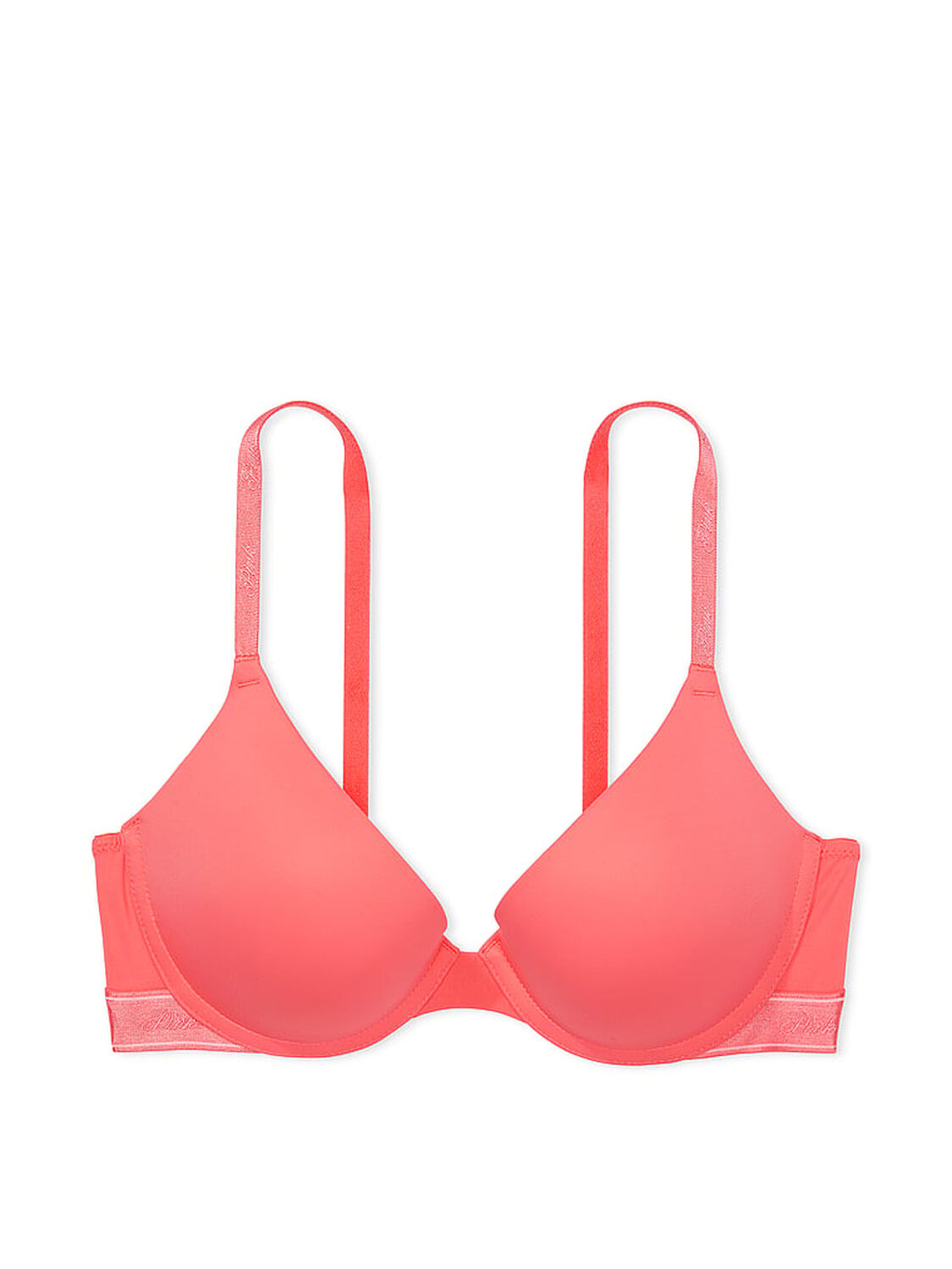 vs Pink Wear Everywhere Wear Everywhere Push-Up Bra Crazy For Coral 3 of 4 