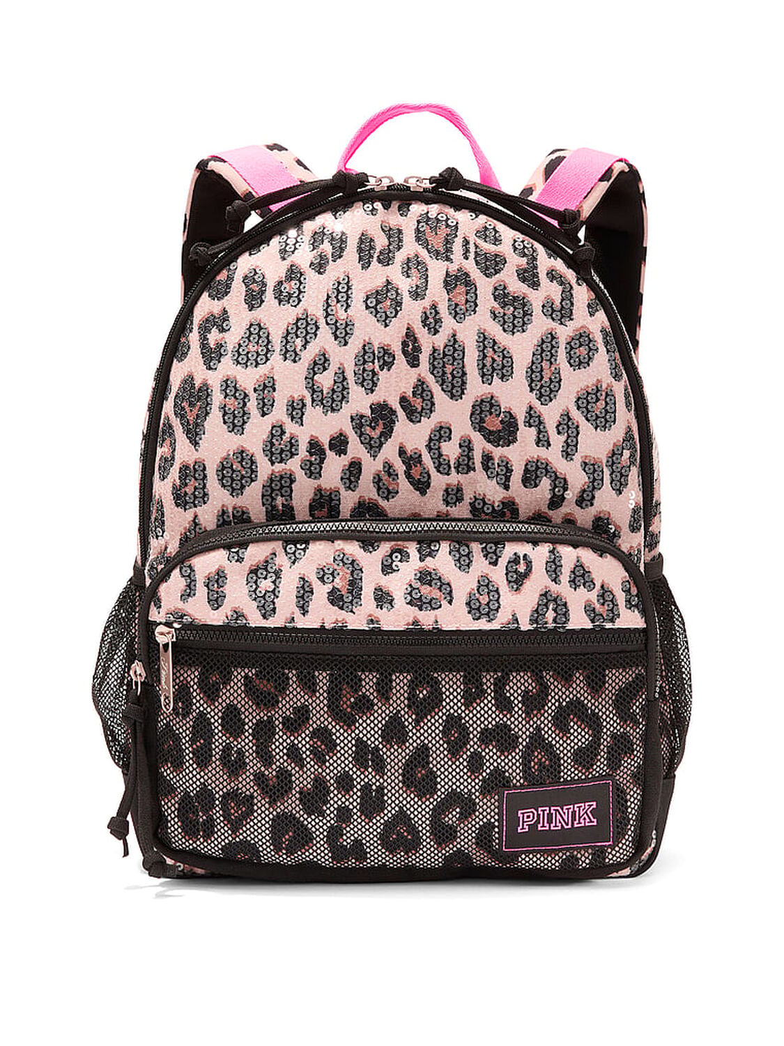 vs Pink Sequin Canvas Backpack Leopard Sequin 1 of 3 