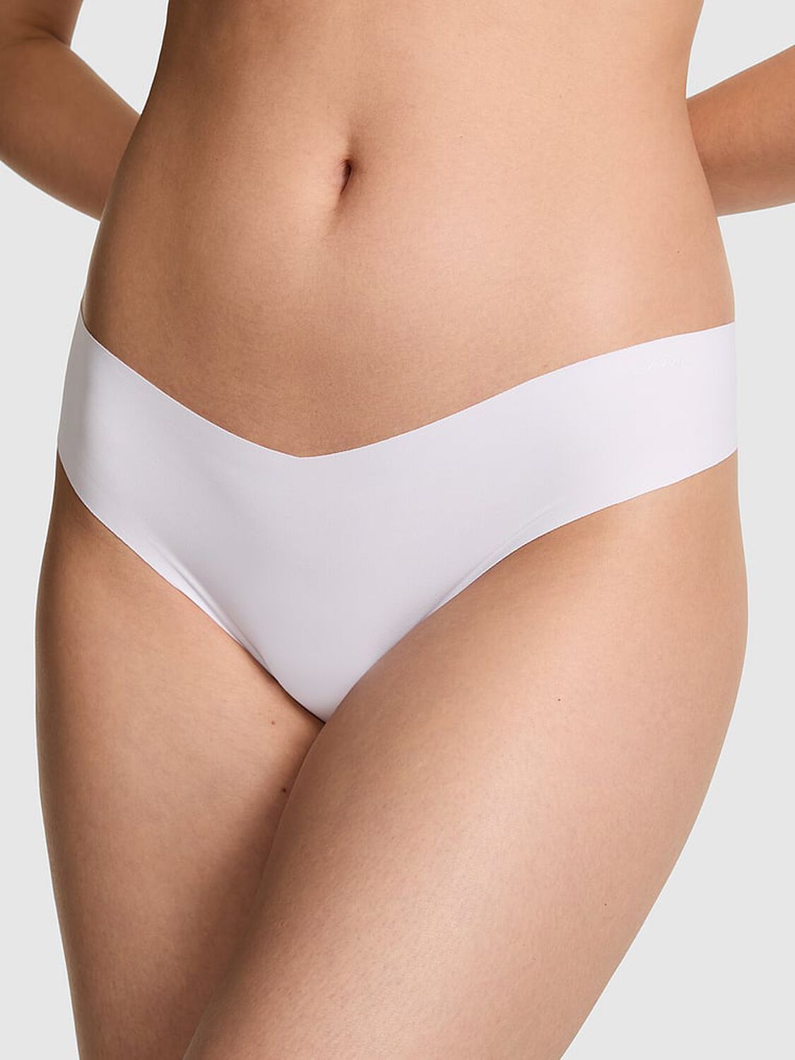 vs Pink No-Show Thong Panty White 1 of 3 