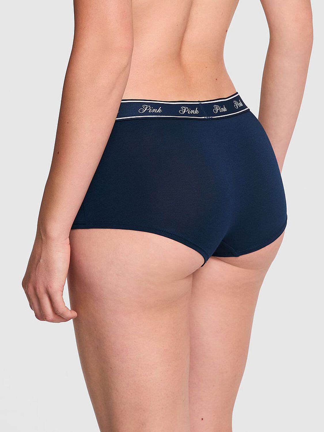 vs Pink Logo Cotton Boyshort Panty Noir Navy 2 of 3 