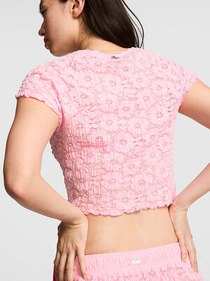 Floral Crochet Cover-Up Tee