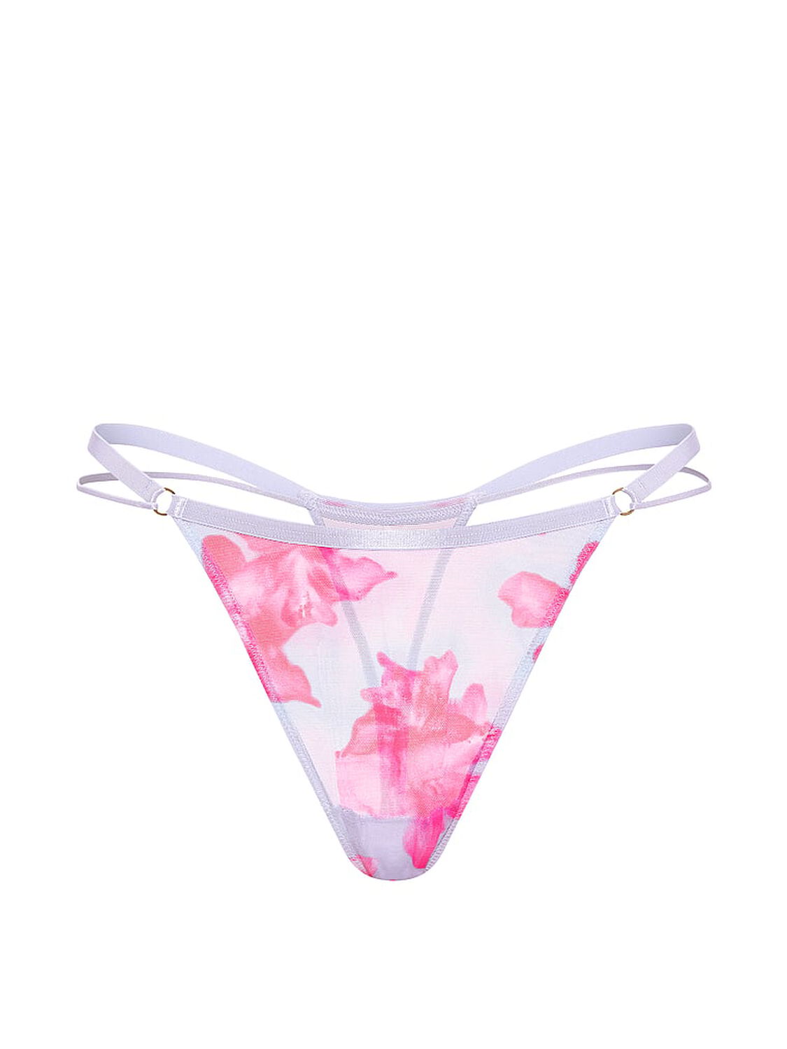 vs Pink Mesh High-Leg Thong Panty Sweet Lavender Hibiscus Floral Print 3 of 3 