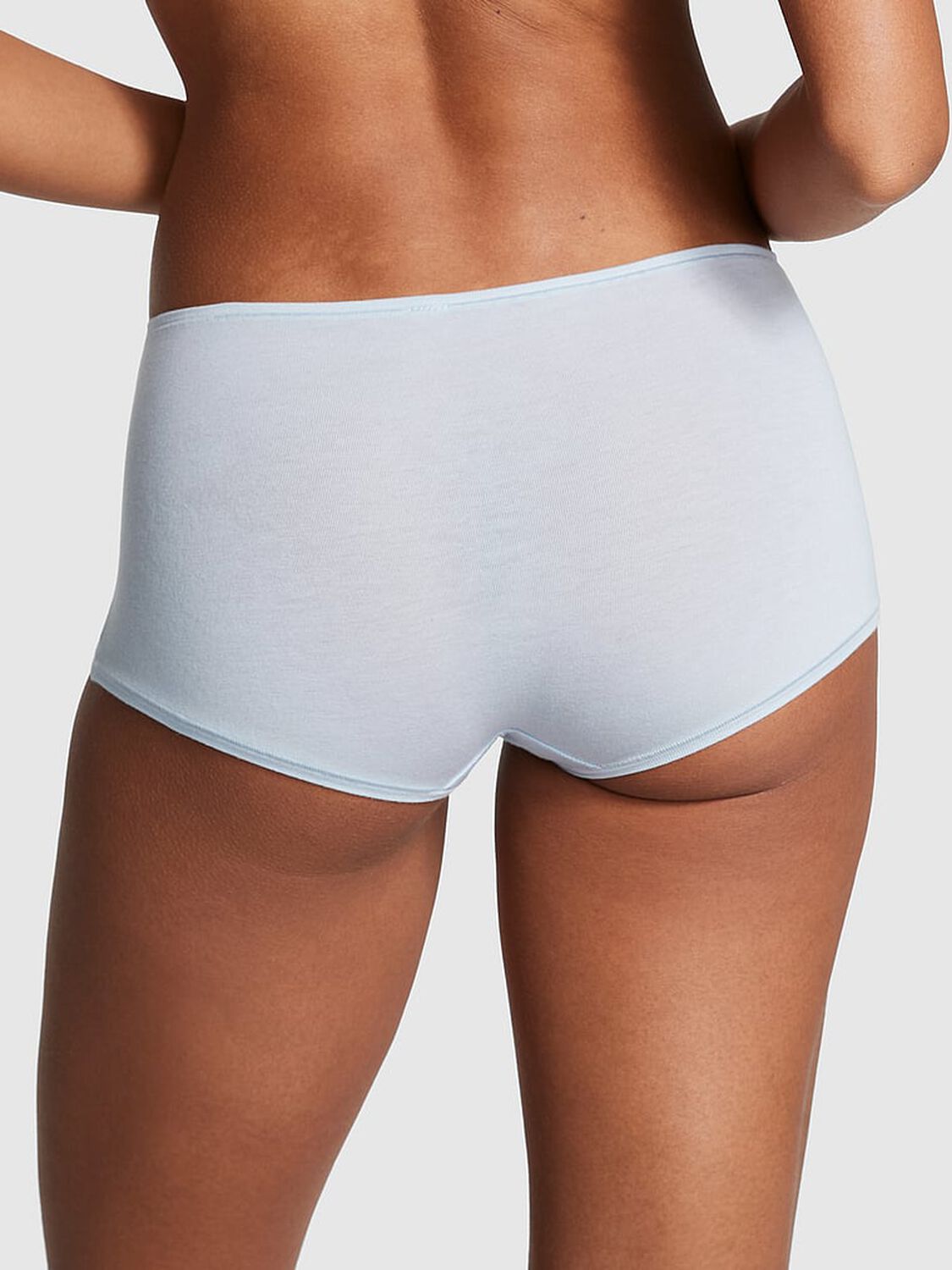 vs Pink Cotton Boyshort Panty Hydrangea Blue W Pink Graphic 2 of 3 